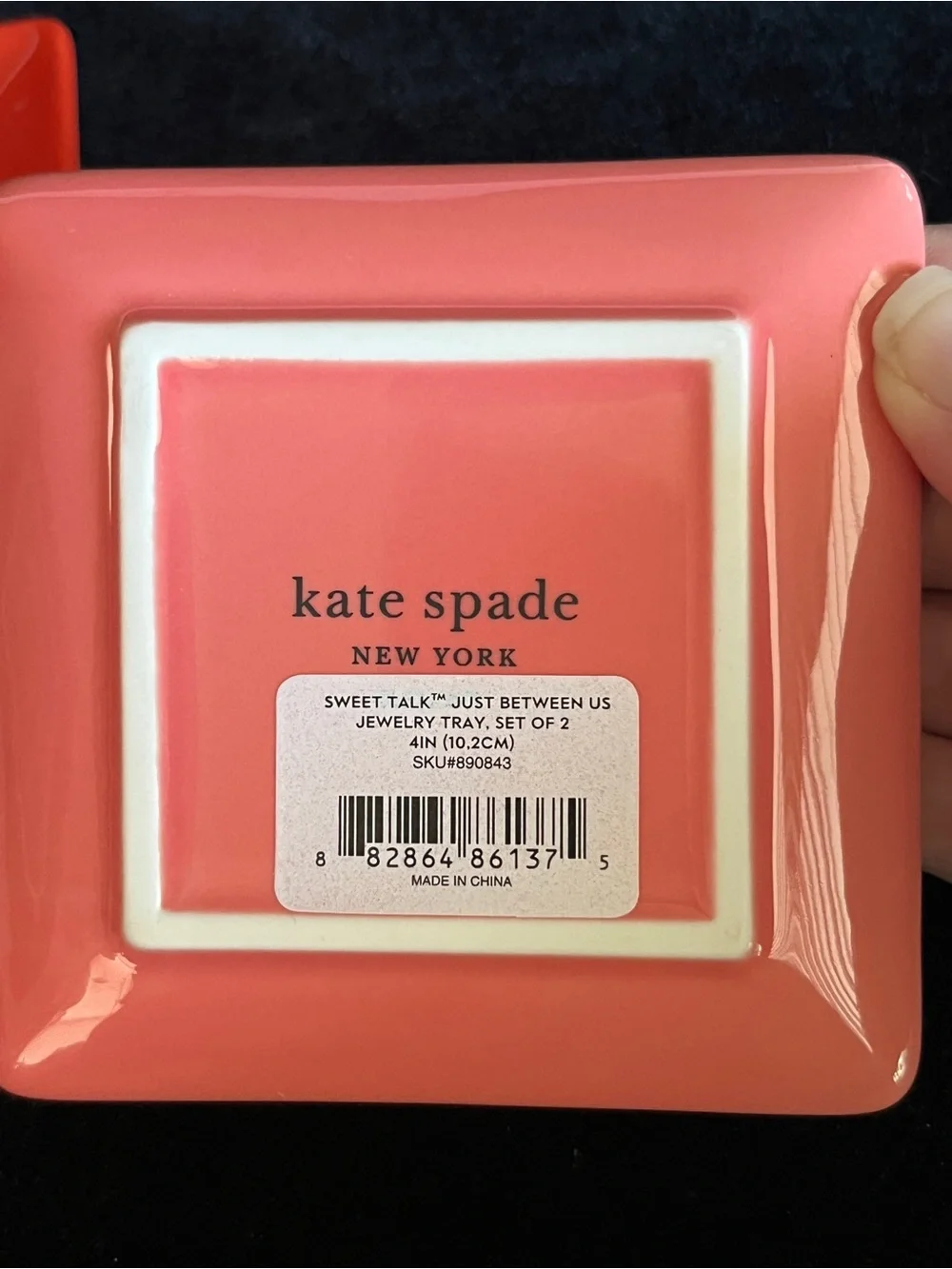 KATE SPADE Sweet Talk Just Between Us Set of 2 Trinket Dishes Jewelry Trays